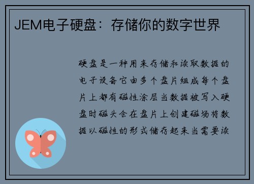 JEM电子硬盘：存储你的数字世界